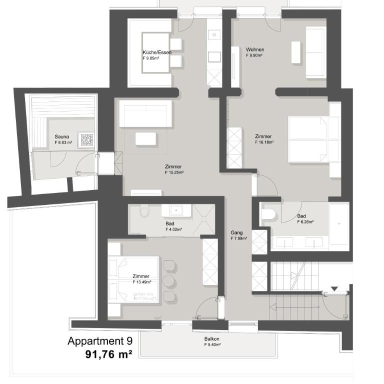 Fernsicht Alpen-Apartments - Superior Apartment mit Sauna - 2