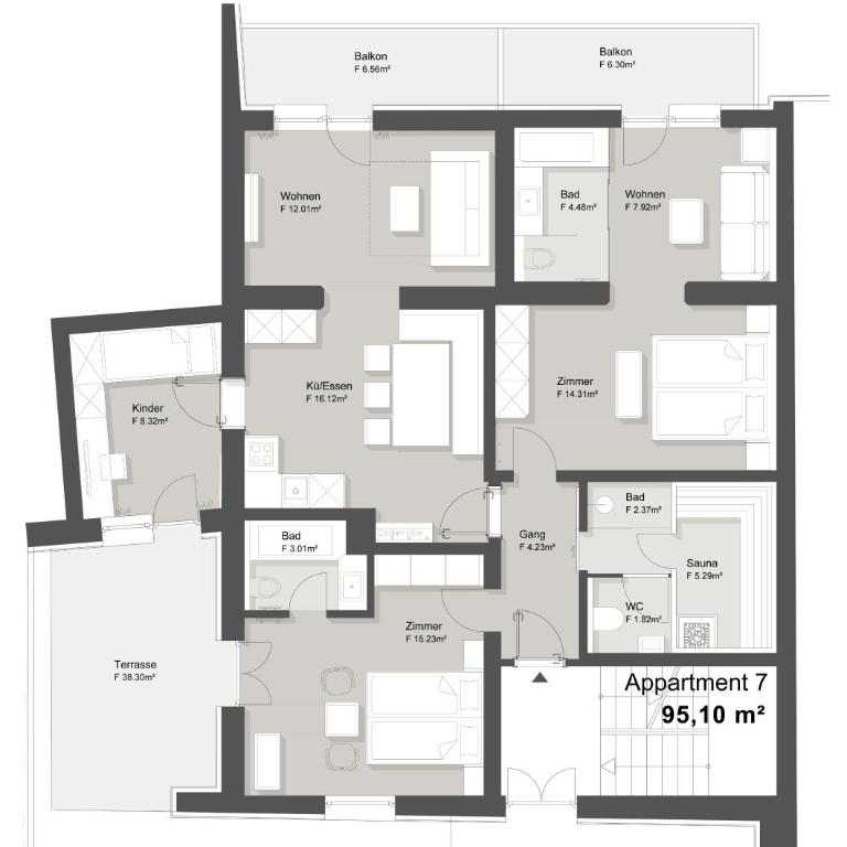Fernsicht Alpen-Apartments - Superior Apartment mit Sauna - 2