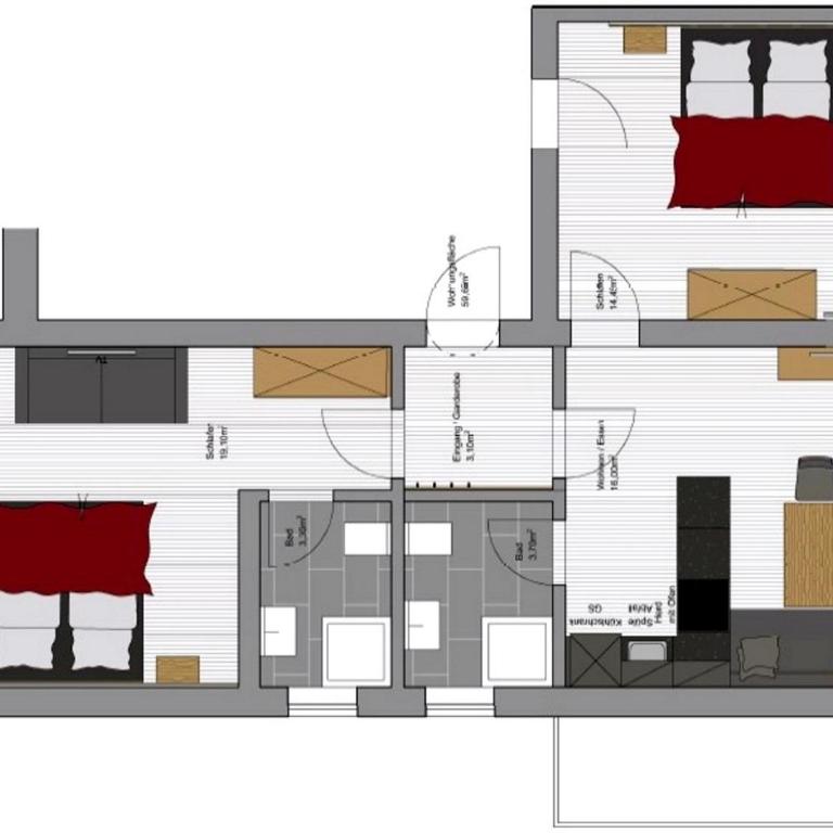Bergwald Appartements Alpbach - Apartment mit 2 Schlafzimmern - 21