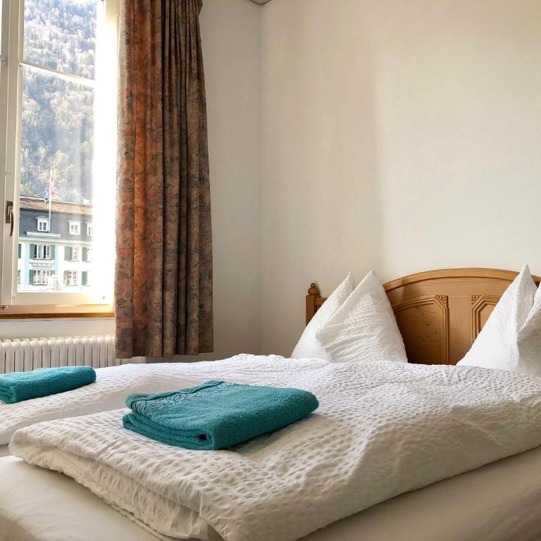 Interlaken Marco Hostel - Chambre Double avec Vue sur la Montagne et Salle de Bains Commune - 6