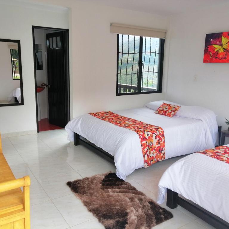 Hotel Campestre El Triunfo - Habitación Doble con balcón - 2 camas - 1