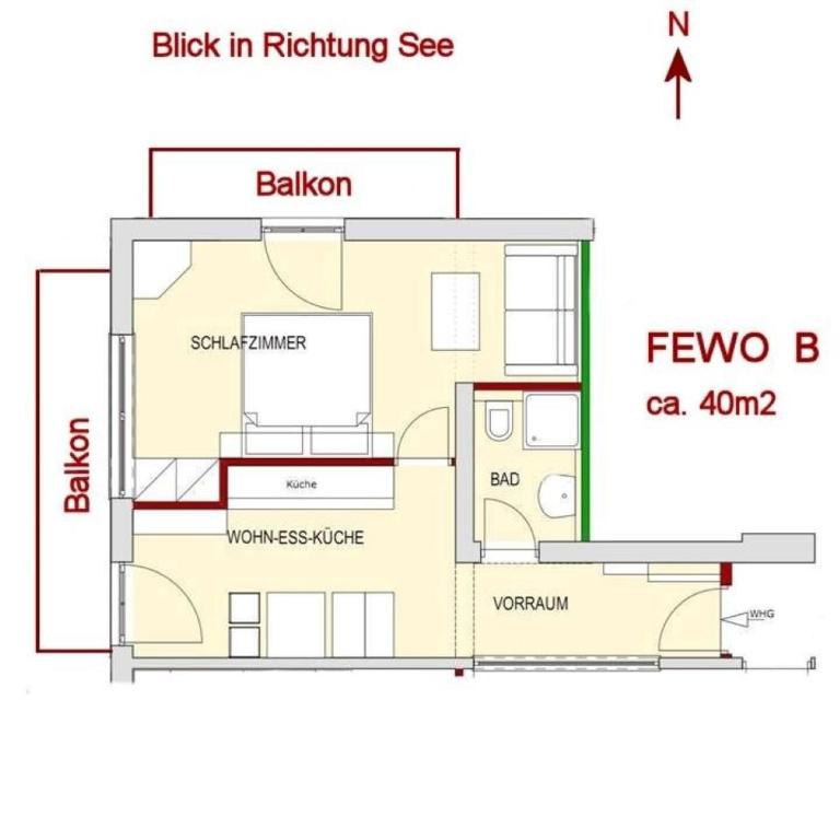 Pension Strauß - Apartment mit 1 Schlafzimmer - 2