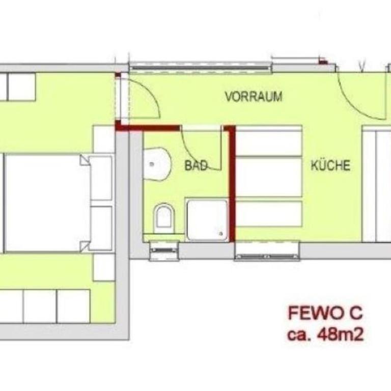 Pension Strauß - Apartment mit 2 Schlafzimmern - 2