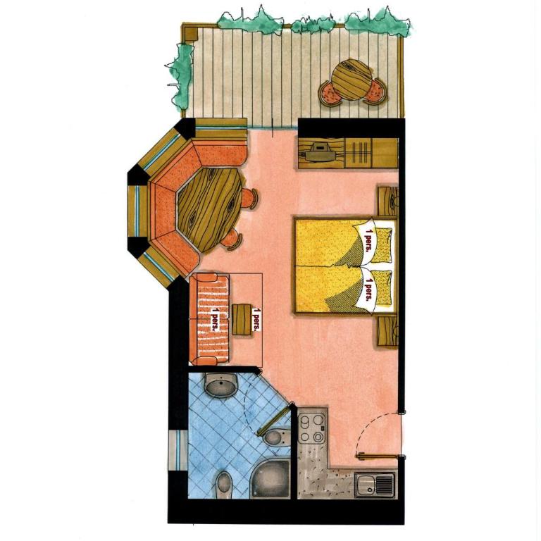 Mair am Hof - Farm - Maso - Bauernhof - Monolocale con Balcone - 5