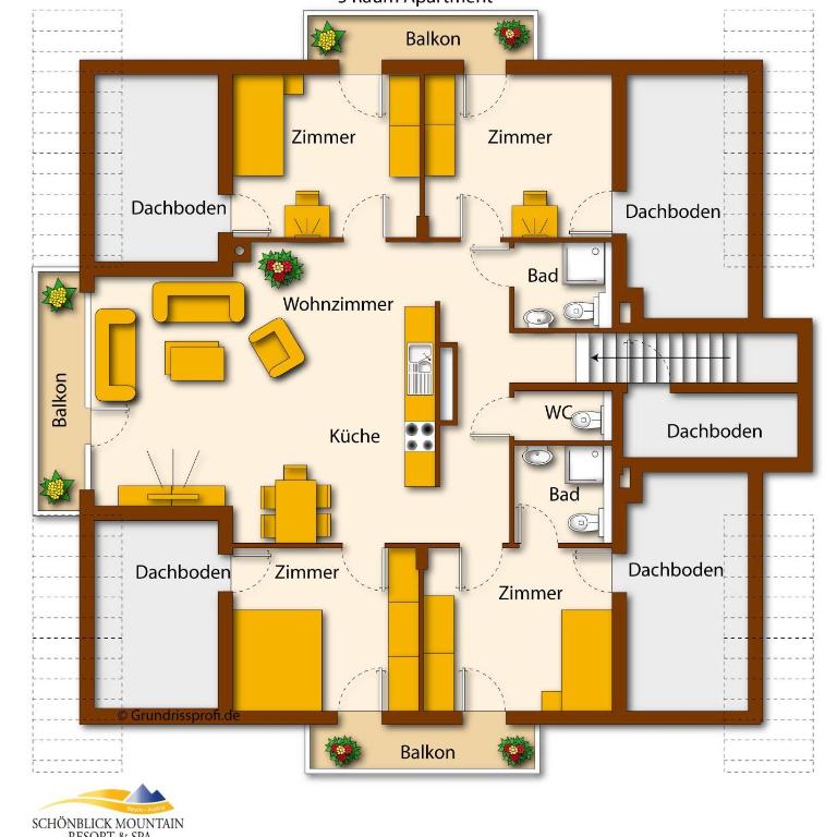 Schönblick Mountain Resort & Spa - Das Original! - Apartment mit 4 Schlafzimmern und Schlafsofa - 4