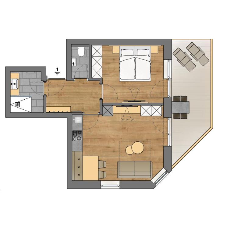 Apart-Hotel Dreisonnenhof - Appartement 1 Chambre - 1