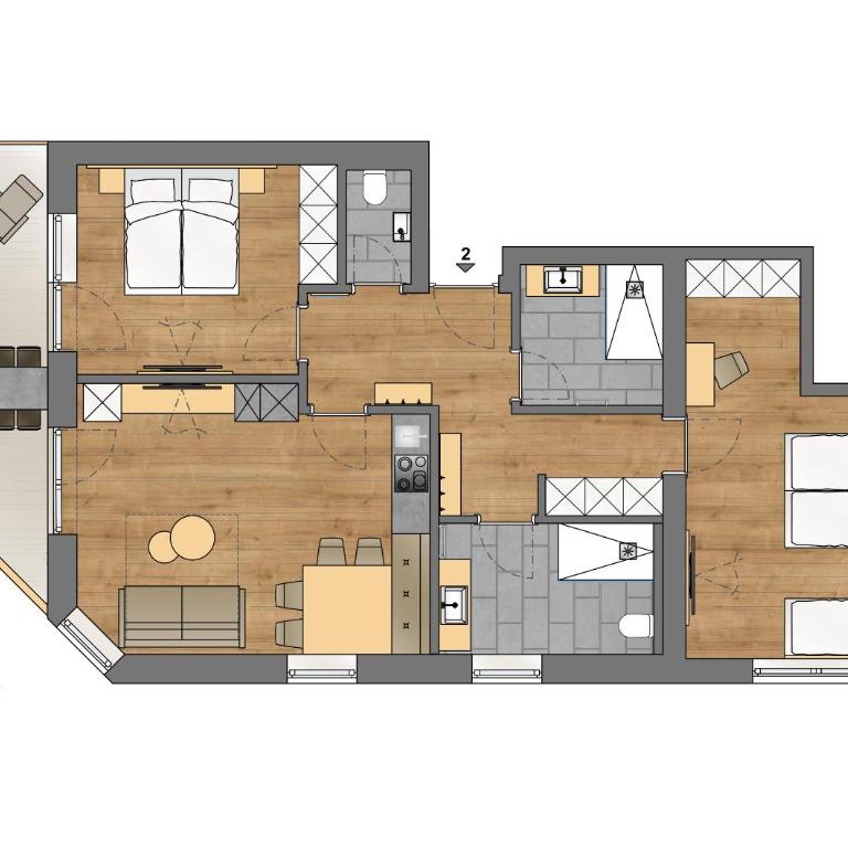 Apart-Hotel Dreisonnenhof - Appartement 2 Chambres - 1