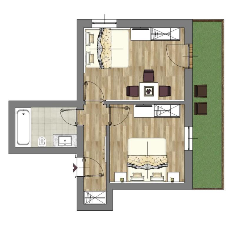 Hotel Kristall - Studio mit Balkon - 1