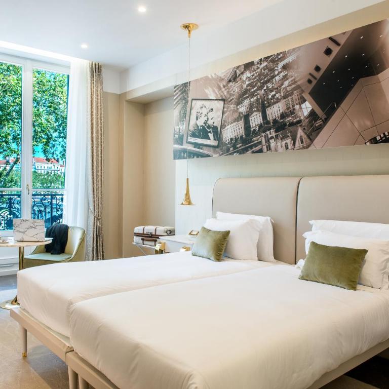 Boscolo Lyon Hotel & Spa - Chambre Double Deluxe avec Accès Gratuit au Spa - Vue sur Rivière - 11