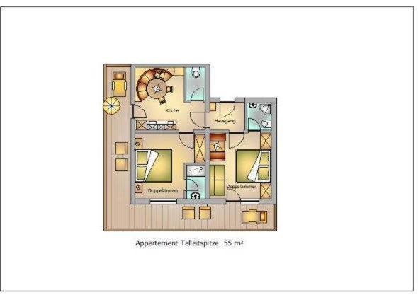Apart Gentiana - Appartement 2 Chambres avec Balcon - 12