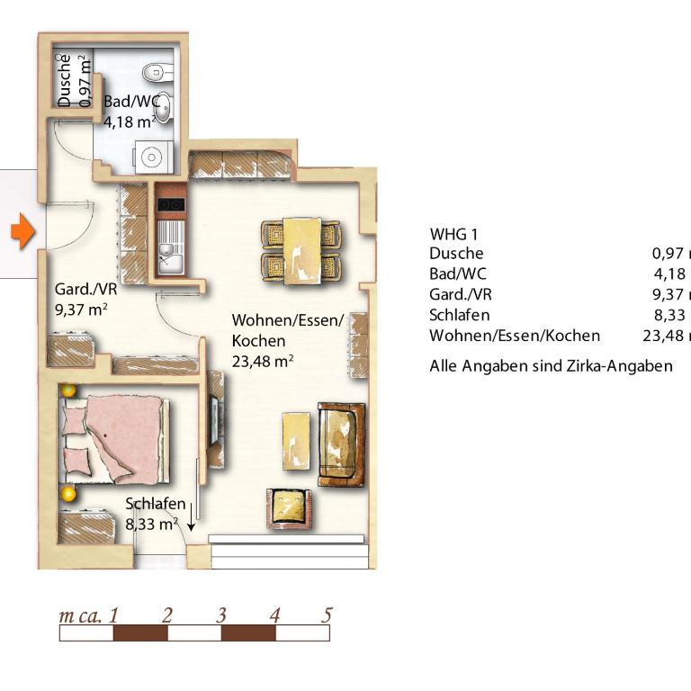 Citycenter Bad Ischl - Studio Apartments TRAUNKAi - Apartment mit Dusche - 1