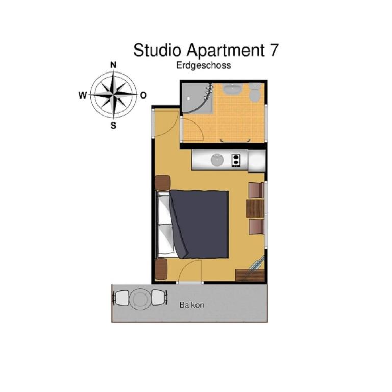 Ferienwohnungen am Buchbrunnen - Studio Apartment 7 - 7