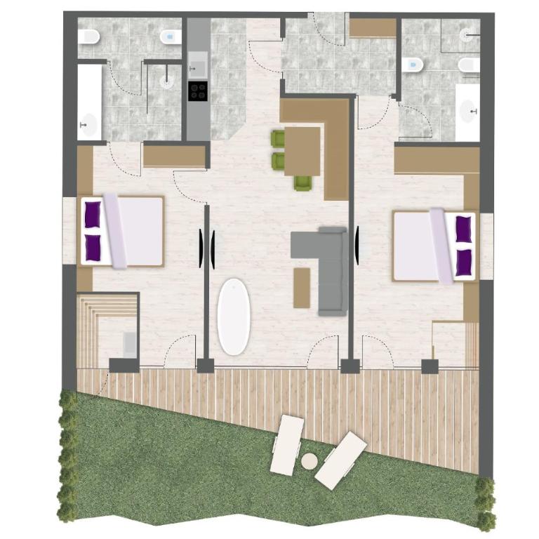 Aparthotel Panorama Living Dolomites - Appartement Supérieur avec Sauna - 6