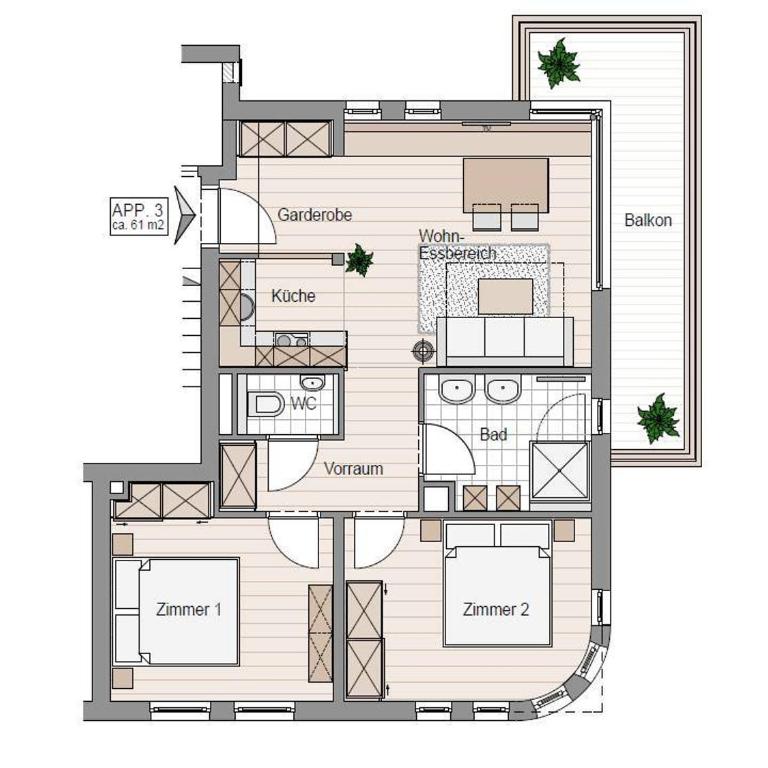 Steinberghaus Apartments - Apartment mit 2 Schlafzimmern - 12