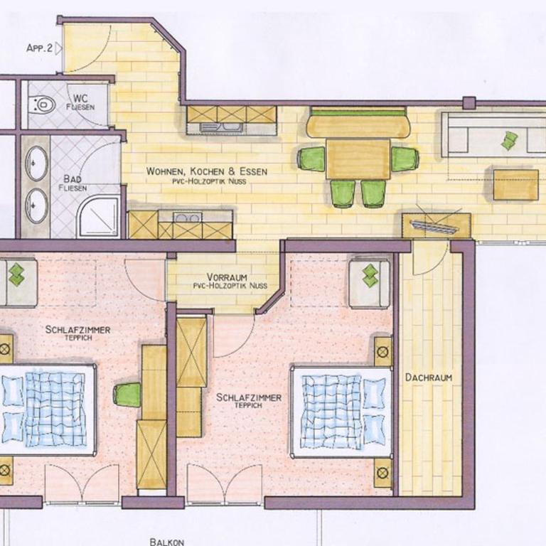Gästehaus Trixl - Apartment mit 2 Schlafzimmern - 1