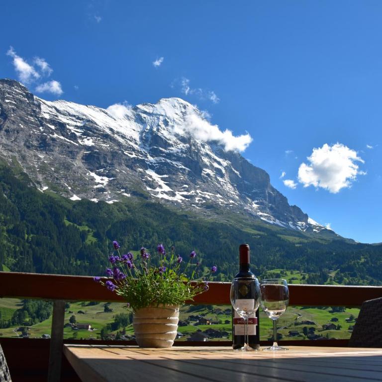 Hotel Cabana - Superior Doppelzimmer mit Blick auf den Eiger und Balkon - 1