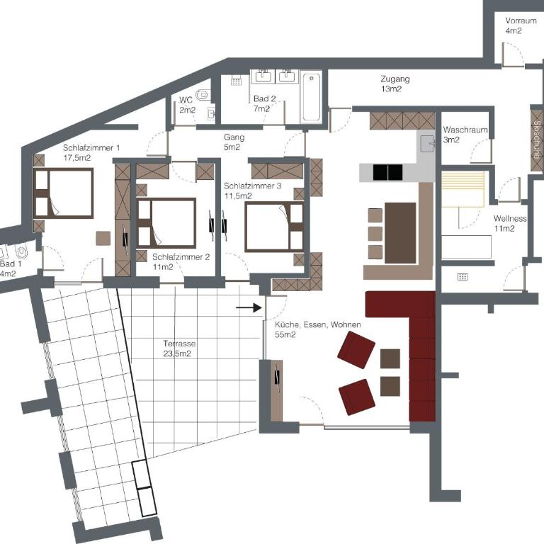 Bühlhof Appartements - Apartment mit 3 Schlafzimmern - 25