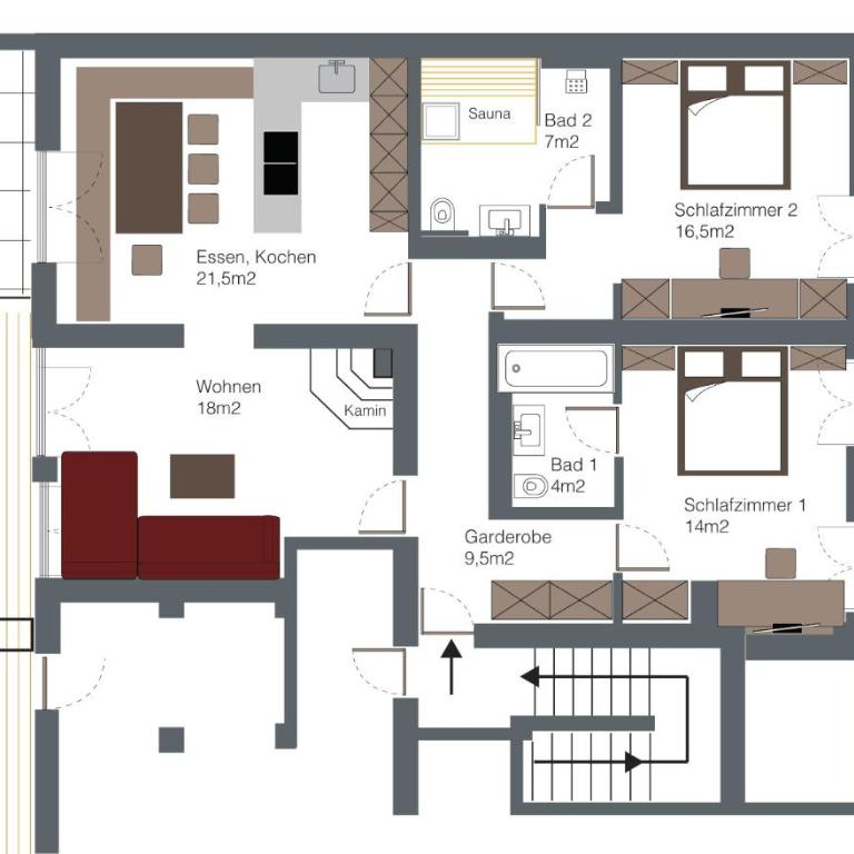 Bühlhof Appartements - Apartment mit 2 Schlafzimmern - 19