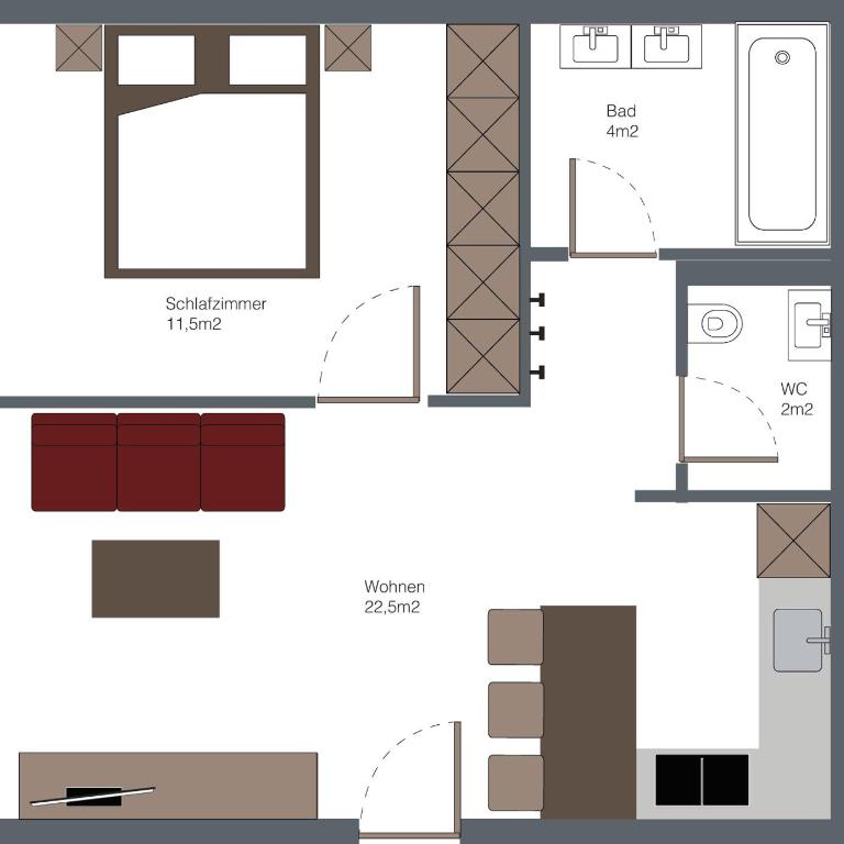 Bühlhof Appartements - Apartment mit 1 Schlafzimmer - 14