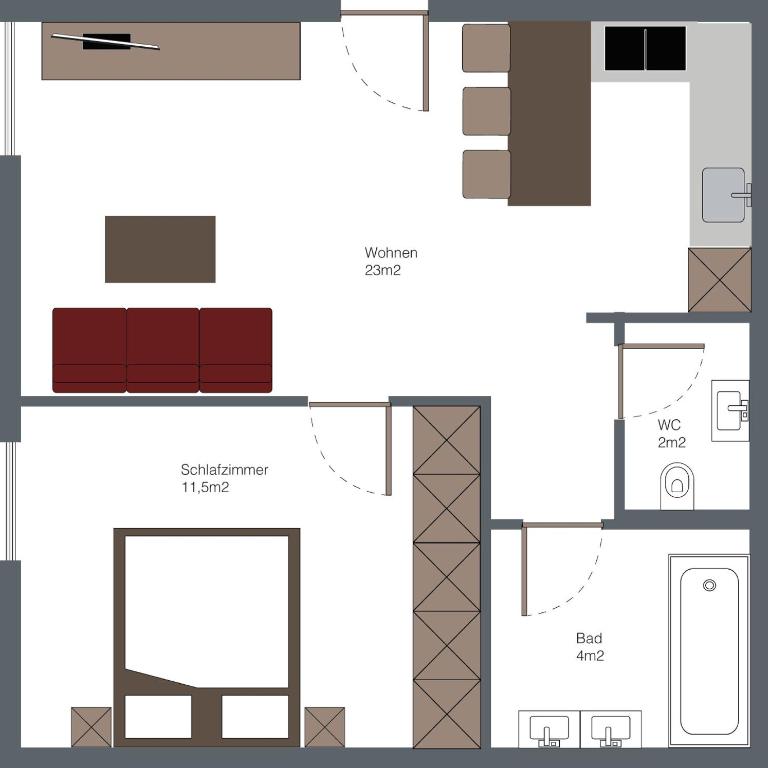 Bühlhof Appartements - Apartment mit 1 Schlafzimmer - 14