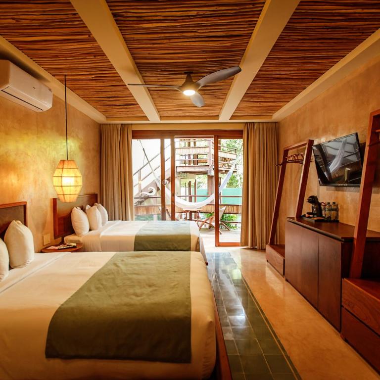 Hotel Carolina Bacalar - Habitación Doble - 2 camas dobles - 2