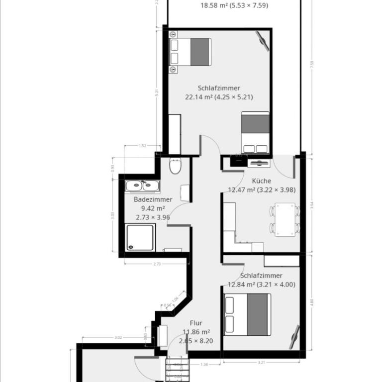 db Apart - Apartment mit 2 Schlafzimmern - 13