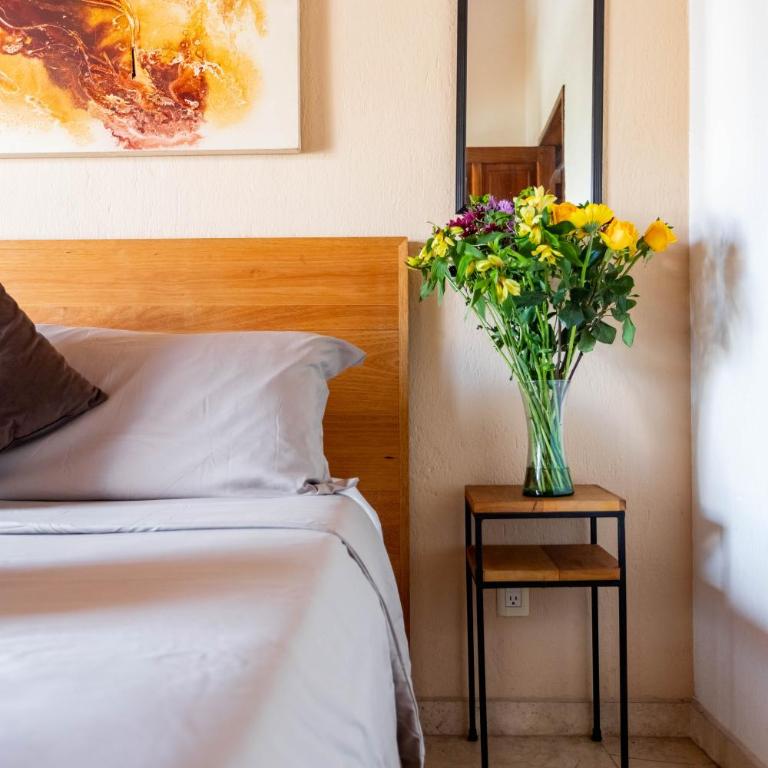 Olas Altas Suites Departamentos - Suite con cama grande y balcón - 8