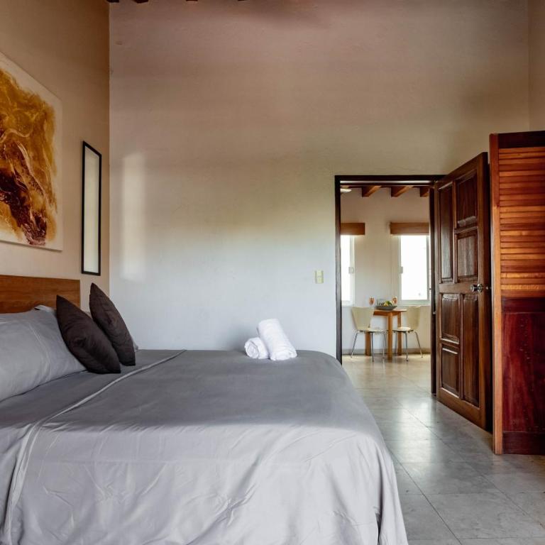Olas Altas Suites Departamentos - Suite con cama grande y balcón - 14