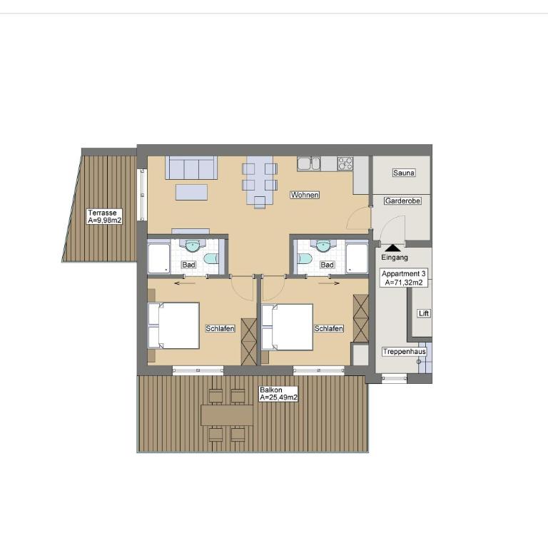 Wiesl Lodge Saalbach - Apartment mit 2 Schlafzimmern, großer Terrasse und Sauna - 22