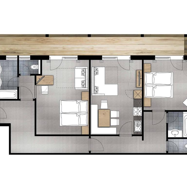 Gurglhof Apartmenthaus - Standard Apartment mit 2 Schlafzimmern - 3