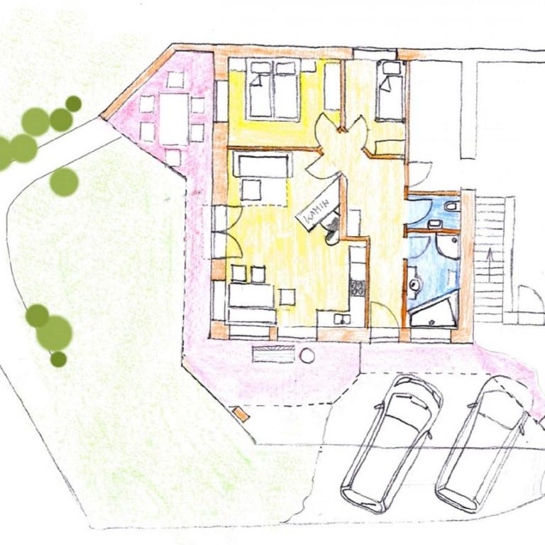 Ferienwohnung Bergblick - Two-Bedroom Apartment with Terrace - 55
