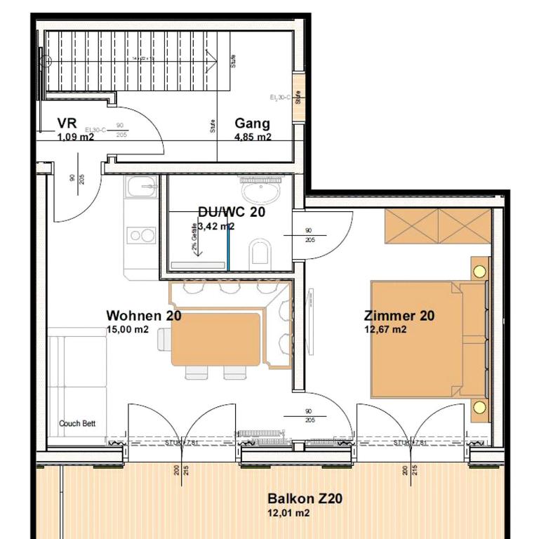Schnapperhof - Apartment mit 1 Schlafzimmer und Balkon - 2