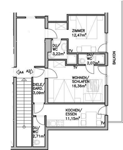 Apartment-Pension Schmiedererhof - Apartment mit 2 Schlafzimmern - 1