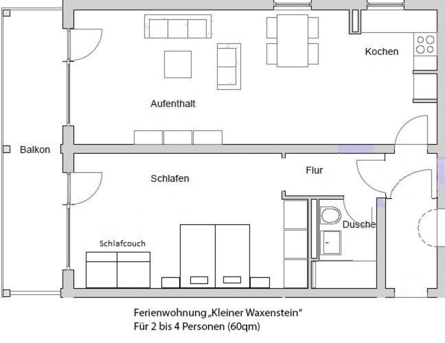 Ferienhaus Wetterstein - Apartment Kl. Waxenstein mit 1 Schlafzimmer - 10