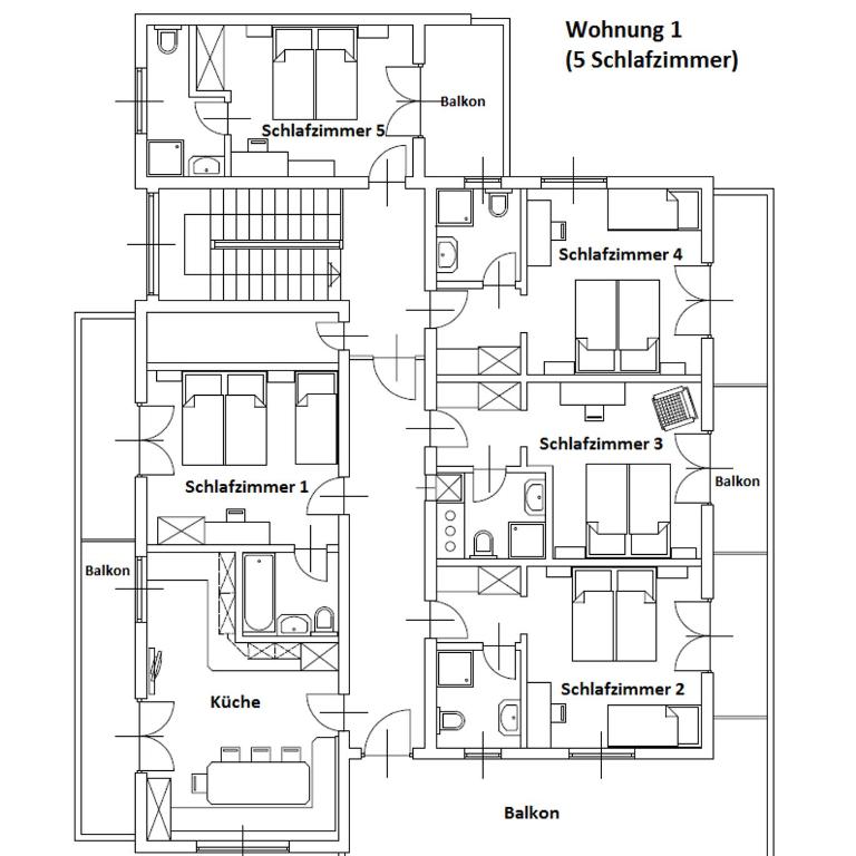 Haus Margareth - Apartment mit 5 Schlafzimmern und Terrasse - 13