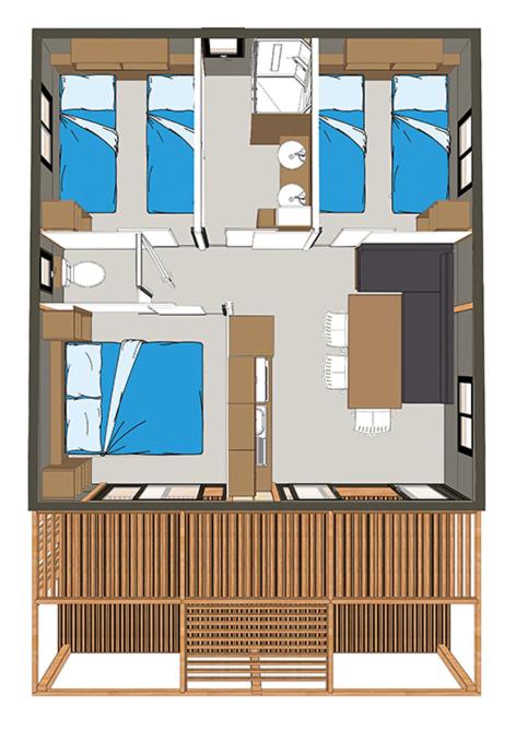 Camping le Petit Liou Sites & Paysages - Three-Bedroom Chalet - 3