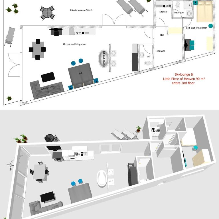 Room 4 & 5 Apartments - Penthouse-Apartment mit Terrasse (4 bis 6 Erwachsene) - 21