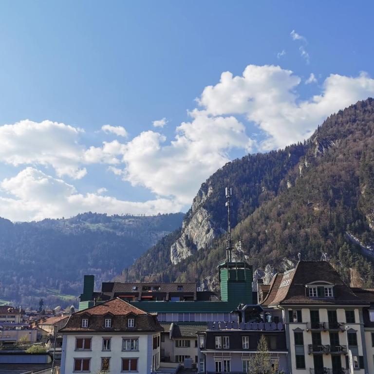 Interlaken Marco Hostel - Chambre Double avec Vue sur la Montagne et Salle de Bains Commune - 5