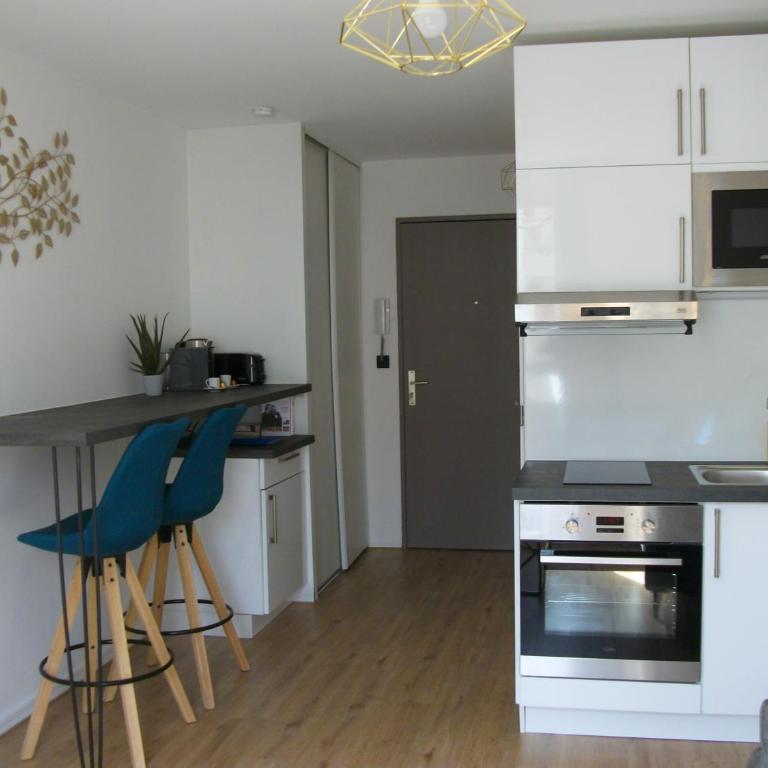 "Monplaisir", parking, espace de travail avec wifi, proximité commerces, gare, Université Lyon 3 , Tram T2, T4 et C25, idéal voyages d'affaires et tourisme - Studio - 11