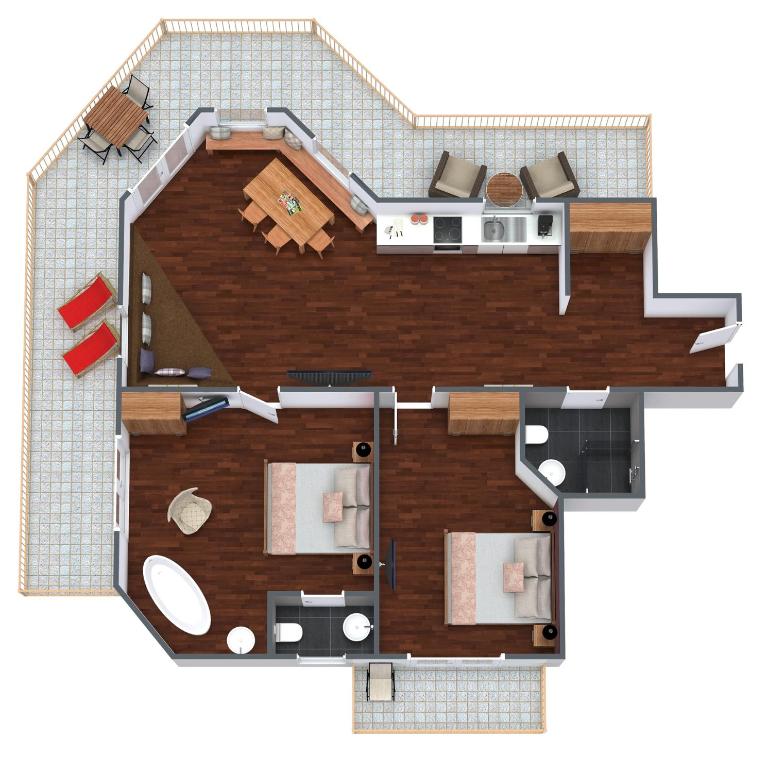 Alpendiamond Ski in & Bike Out apartments Top 200, 400 & penthouse 600 - Deluxe Penthouse-Apartment mit 2 Schlafzimmern - 2