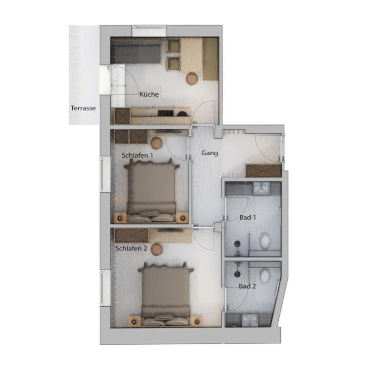 Haus Verwall - Apartment mit 2 Schlafzimmern - 3