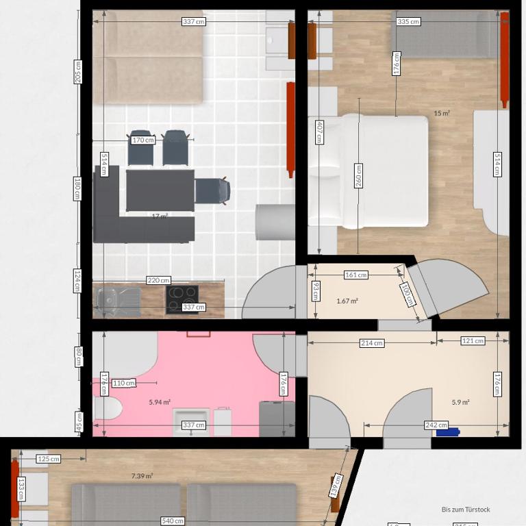 Apartments Margarethenbad - Apartment mit 2 Schlafzimmern - 3