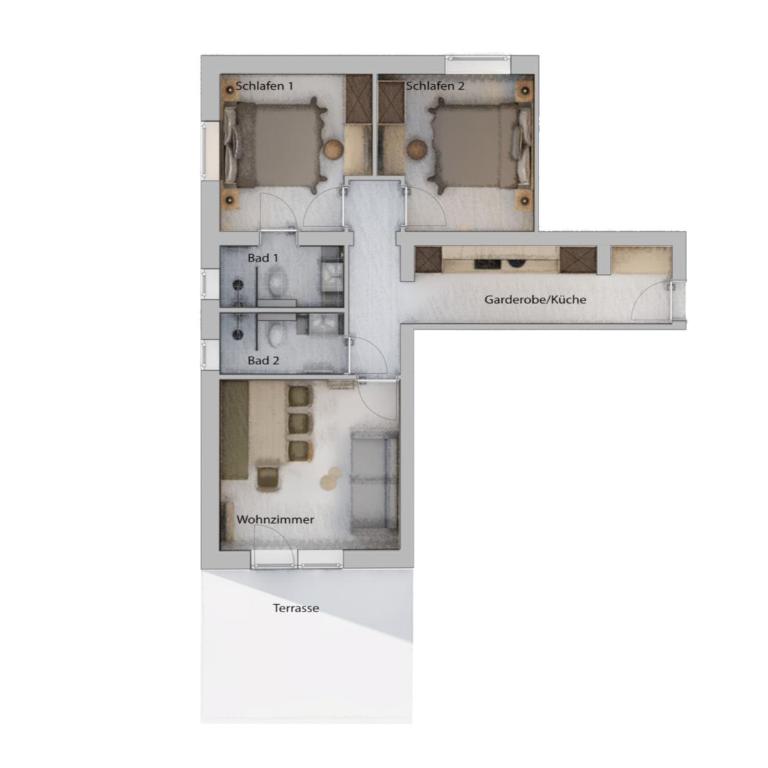 Haus Verwall - Apartment mit 2 Schlafzimmern - 2
