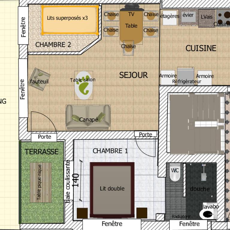 LES VAGUES, plage et centre à pied, terrasse rez-de-ch, parking gratuit, lits faits, animal bienvenu - Apartment - Erdgeschoss - 31