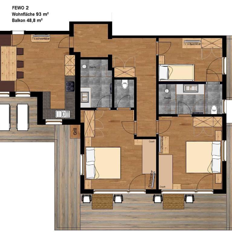 Ferienhof Ausserbrente - Appartamento con 3 Camere da Letto - 1