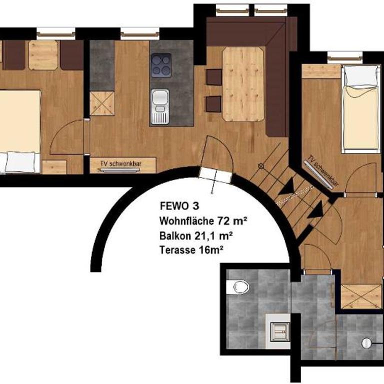 Ferienhof Ausserbrente - Appartamento con 3 Camere da Letto - 1