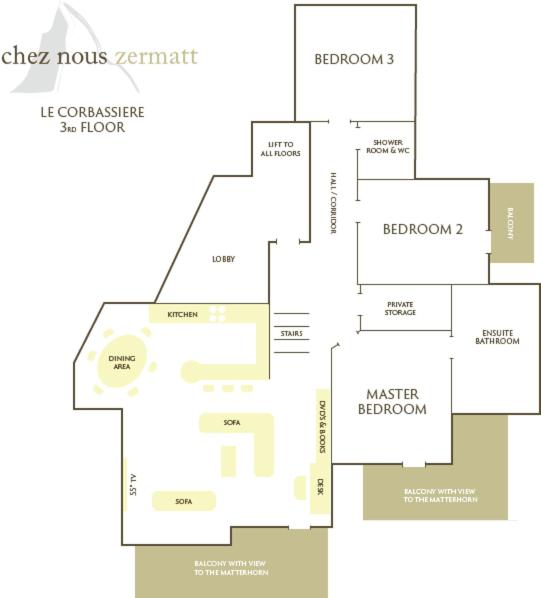 Chez Nous Zermatt - Apartment mit 3 Schlafzimmern - 3. Etage - 17