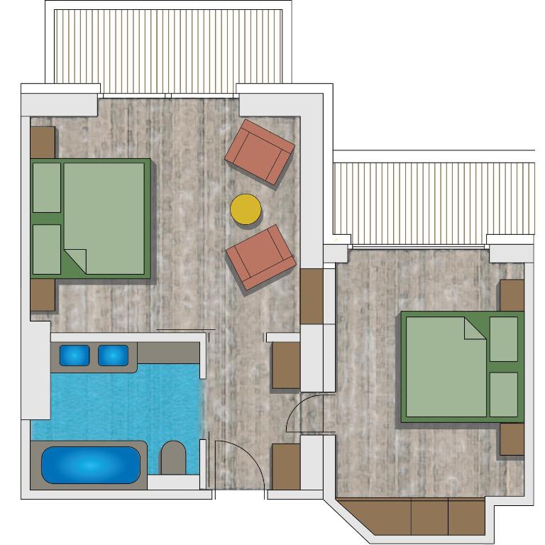 Hotel Mathiesn - Familienzimmer mit Badewanne - 1