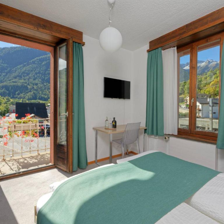 Hôtel Terminus - Doppel-/Zweibettzimmer mit Bergblick - 2
