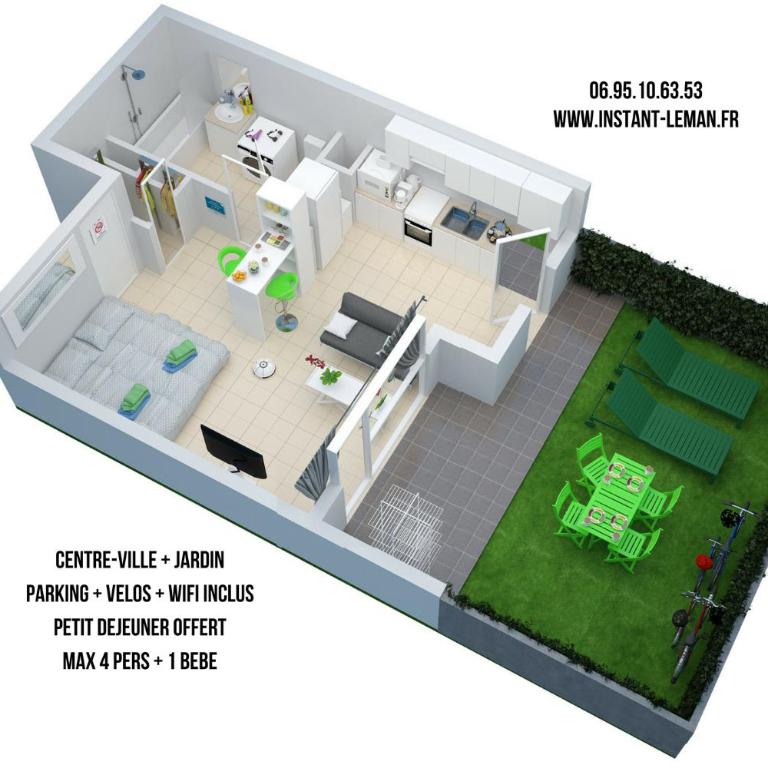 Instant-Léman - Studio avec Jardin - 5
